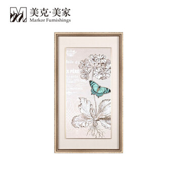 美克美家美式自然客厅家居装饰画雀蝶恋花沙发背景墙画雀蝶恋花a 图片价格品牌报价 京东