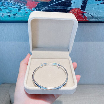 卡蒂罗520礼物999银手镯女感ins小众设计简约足银镯子送闺蜜女友生日