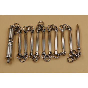 【京东优选】高档全不锈钢加重九节鞭实战鞭防身鞭圆形鞭节鞭头 重2.