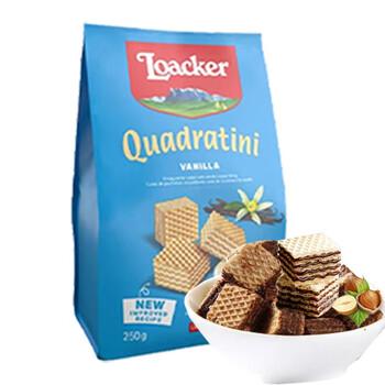 莱家 (loacker)威化饼干 意大利进口零食 网红小吃休闲食品 香草味250