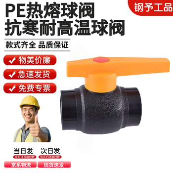 钢予工品  PE球阀 热熔球阀 pe管配件自来水管热熔接头 钢芯球阀开关 φ50mm 一个