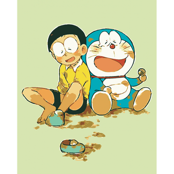 diy数字油画 大幅卧室卡通手绘画动漫人物风景装饰画多啦系列s21/13