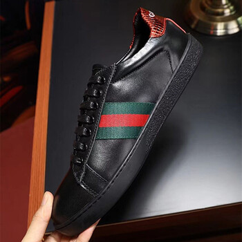 京东直营 欧洲站大牌男鞋古驰春季小蜜蜂古驰真皮小白鞋酷奇男板鞋cdg