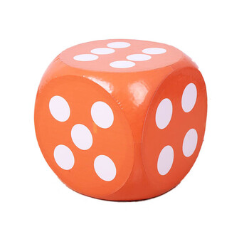 色子骰子大号活动游戏道具泡沫筛子大码塞子教具抽奖 20厘米橙