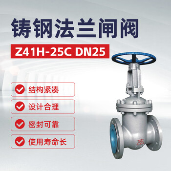 双恒 铸钢法兰闸阀Z41H-25C DN25【1台】油库加油站油料化工器材