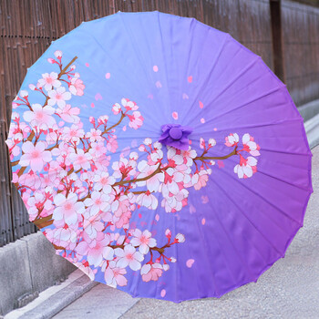 油纸伞古风唯美樱花绸布伞摄影店堂装饰舞蹈旗袍走秀道具伞 #152
