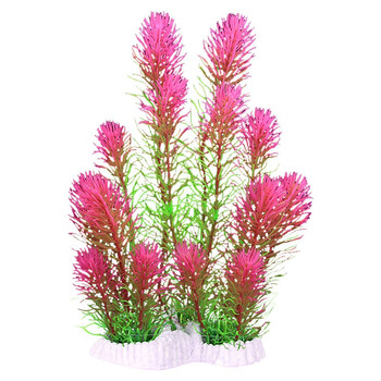 鱼缸造景水草植物仿真鱼草缸装饰品假花假水草花草石头摆件ct54酒红 高26cm 图片价格品牌报价 京东