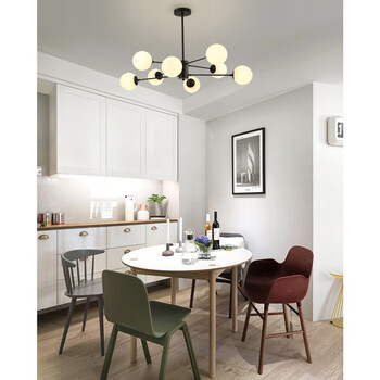 灯led餐厅卧室灯简约套餐组合艺术魔豆个性灯具 6头吊灯 led三色光源