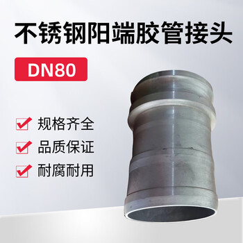 蓝宇星琳 3611不锈钢阳端胶管接头DN80 1个