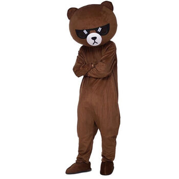 人偶服装卡通熊本熊皮卡丘衣服发传单玩偶服套装 深色炫酷布朗熊 165