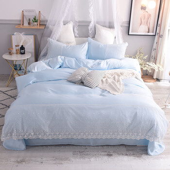 8m双人床上用品 金牛座 浅蓝 1.8m(6英尺)床