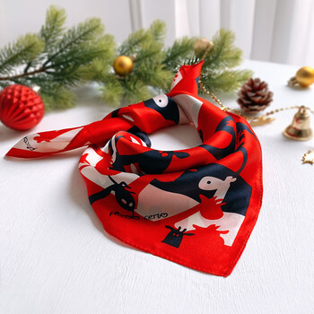 三角丝巾女百搭宝宝丝巾女婴儿小方巾儿童围巾真丝纱巾三角围脖女童