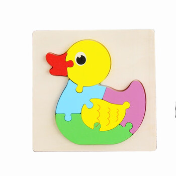 动物立体手抓板拼图加厚幼儿童宝宝木制早教玩具123岁小鸭