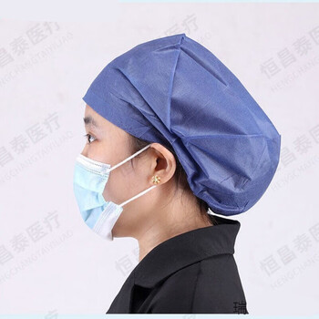 【药房直发】一次性帽子帽加厚无纺布手术帽医生帽护士圆形平顶防 sms