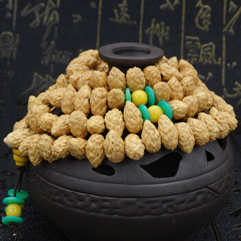 天然小金钟菩提子108颗佛珠手链手串 金钟菩提念珠 文玩饰品开光 小