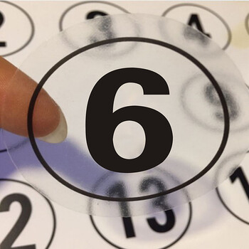 防水数字贴纸号码贴圆形透明贴编号贴餐桌贴选手贴衣服尺码标签纸