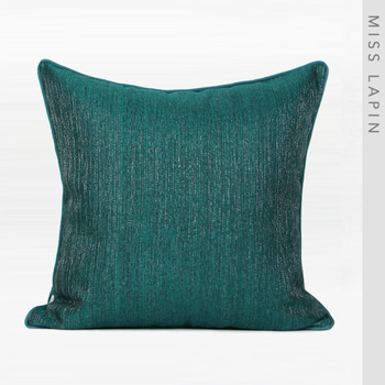 贝贝卡尔家澜品家居北欧简约/布艺沙发靠包靠垫抱枕/孔雀蓝双色肌理