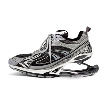 nike弹簧鞋女2022秋季新款厚底增高悬浮同款老爹鞋女ins潮 灰色-弹簧