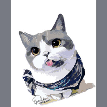 diy数字油画客厅餐厅减压填色油彩画动漫卡通猫咪装饰画可爱动物 3l