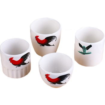 鸡公茶杯 120毫升陶瓷黄色公鸡杯反口江中杯鸡公杯酒店陶瓷餐具 jy