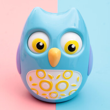 萌念造型款削笔器合金钢刀芯削笔刀卡通创意卷笔刀 猫头鹰蓝色