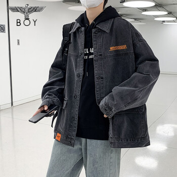 century boy普陀西部牛仔外套男春秋季潮牌港风ins潮流宽松上衣休闲