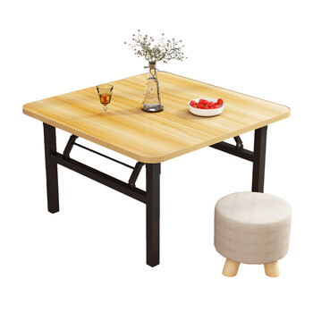 彬蔚*折叠吃饭桌矮桌家用餐桌地桌摆摊桌简易四方桌出租屋正方形小