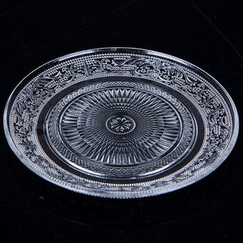 透明大小号玻璃果盘圆茶盘珍珠盘小吃碟小吃盘水果盘23cm5个