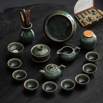 robohook 哥窑茶具套装家用轻奢陶瓷茶壶功夫泡茶杯办公室会客用品