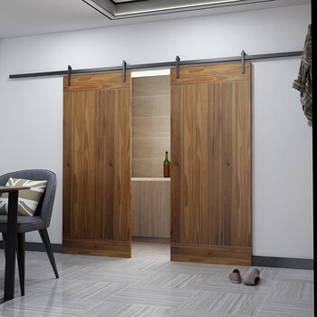 【品质优选】北欧谷仓门浴室卧室隔断移门推拉轨道门实木吊滑门带锁仓