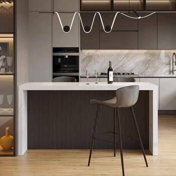 简性(jiansing) 家用吧台大理石餐桌一体折叠开放式客厅厨房隔断长条