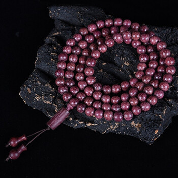 玄同巴西紫罗兰紫苏木紫芯木108颗手链紫色佛珠手串男女款念珠 高升款