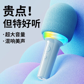 普特汇小黄鸭儿童麦克风话筒无线卡拉ok唱歌音响一体宝宝男女 蓝色