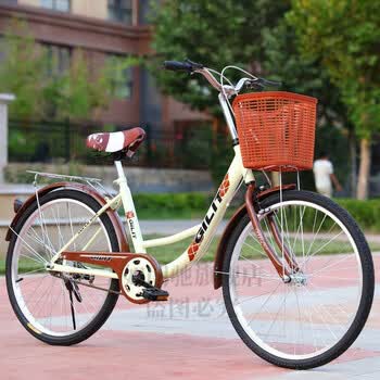 成人自行车24寸26寸男女式老年单车复古通勤学生车单车轻便车 24寸