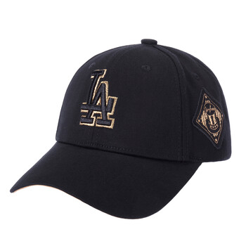 韩国mlb棒球帽洋基队大小标la帽子软顶夏ny遮阳帽男女鸭舌帽 金边