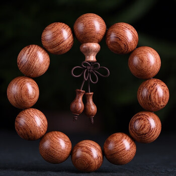 儒香阁 缅甸草花梨缅甸花梨佛珠手串小孔2.