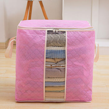 网红同款棉被收纳袋大号整理袋衣服打包袋搬家用衣物行李袋防尘袋粉色