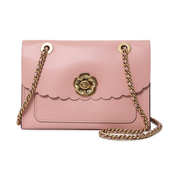 蔻驰coach奢侈品山茶花女士专柜款粉色皮质单肩斜挎链条包26733ollq7