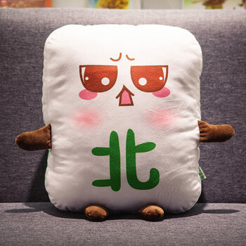 卡通麻将搞怪网红抱枕靠垫沙发客厅床头靠枕椅子恶搞表情可爱 北风