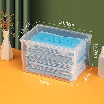 恒愎口罩收纳盒学生宿舍家用儿童防尘放装一次性的盒子大容量防尘收纳