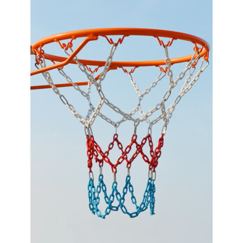 不锈钢篮球网金属篮网镀锌铁链铁网防锈篮球框网兜家用三色篮网 8扣