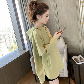 小个子卫衣女中长款套装秋天矮个子秋季上衣服加宝宝绒加厚卫衣女秋冬