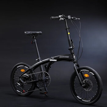 寸变速可折叠单车成人儿童学生男女款小型轻便代步自行车同款 版黑色