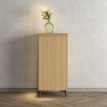 贝意品极简鞋柜原木风大容量家用实木色简约鞋橱玄关入户门口储物柜