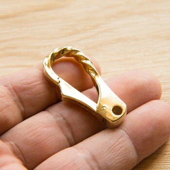 维诺亚手工黄铜扭纹快开扣马蹄扣汽车钥匙扣男腰挂件 黄铜扭纹快开扣