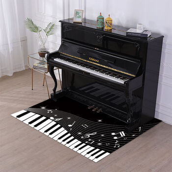 家用吸音长方形钢琴键盘音符地毯书房卡哇伊黑白键2地毯160cm130cm