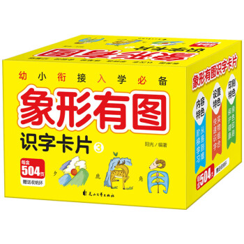 象形有图识字卡片.3盒装 识字卡片2-6岁幼儿园早教认知卡片看图识字宝宝学前幼小衔接启蒙