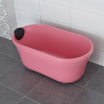 浴缸亚克力独立式迷你小户型家用贵妃浴缸日式儿童小桶缸 粉色 ≈1.2m