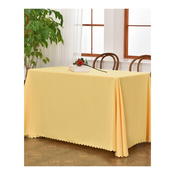 会议签到桌布展会台裙广告活动台布桌套罩色长方形桌布bcx 浅黄色 方