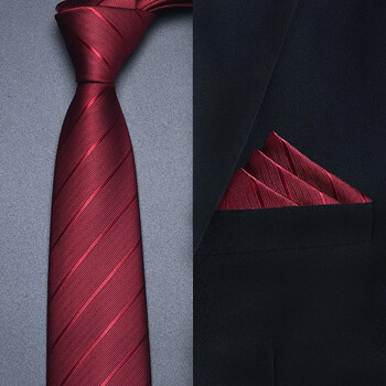 领带男拉链式正装商务结婚婚礼新郎伴郎西装免打结女红色条纹免打款